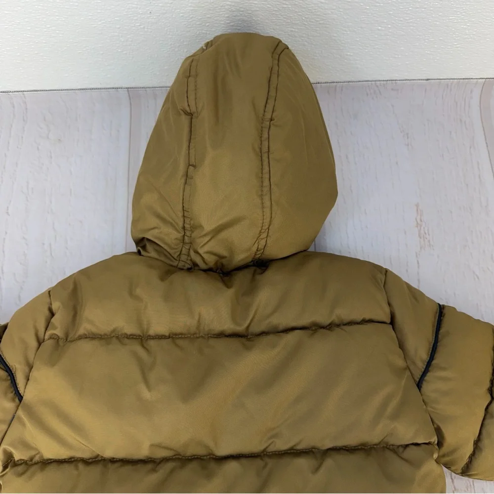 iXtreme‎ Boys Puffer Jacket 4T Tan Hooded Plaid Lined Coat